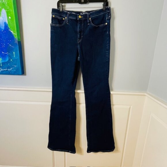 J. Crew 03 Bootcut RE-03-IDG Resin Rinse Dark Wash Denim Jeans Womens Tall 31 - Picture 3 of 10